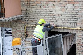 Impact of Russian overnight attack in Shevchenkivskyi district of Kyiv